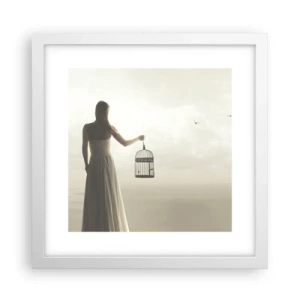Poster in white frmae - Be Free - 30x30 cm