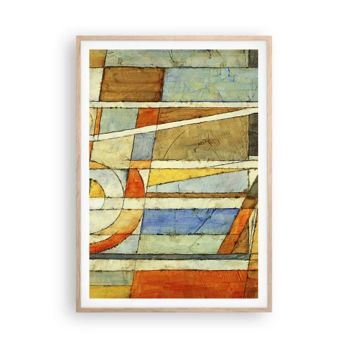 Poster in light oak frame - Cubism on a Construction Site - 70x100 cm