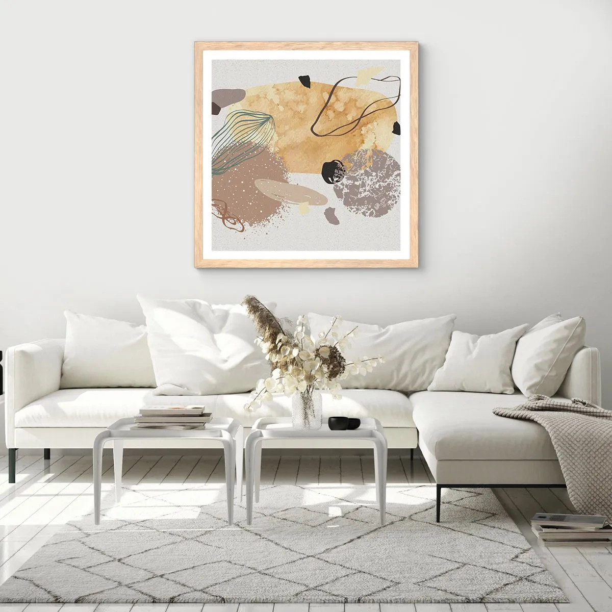 Poster in light oak frame - Applied Splashing - 40x40 cm