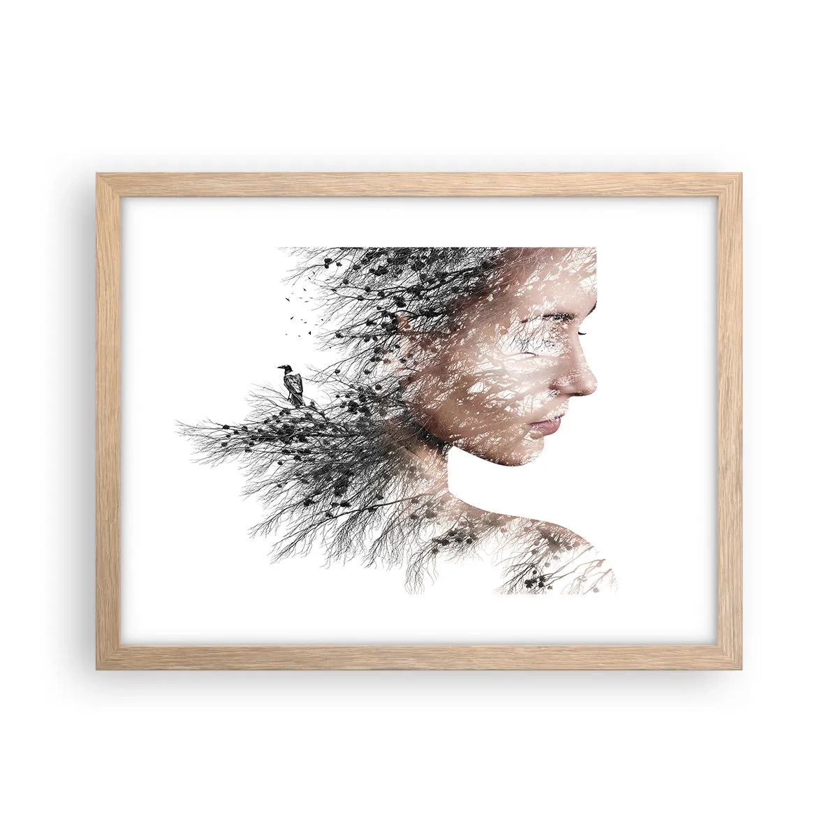 Poster in light oak frame - Spirit of a Forest - 40x30 cm