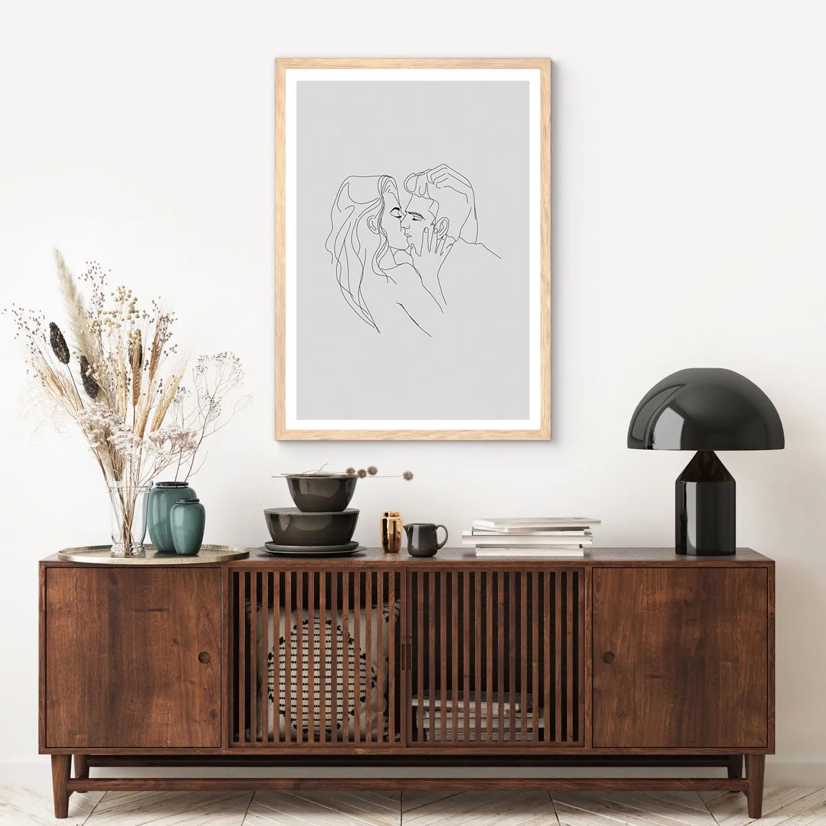 Poster in light oak frame - With the Same Line - 30x40 cm