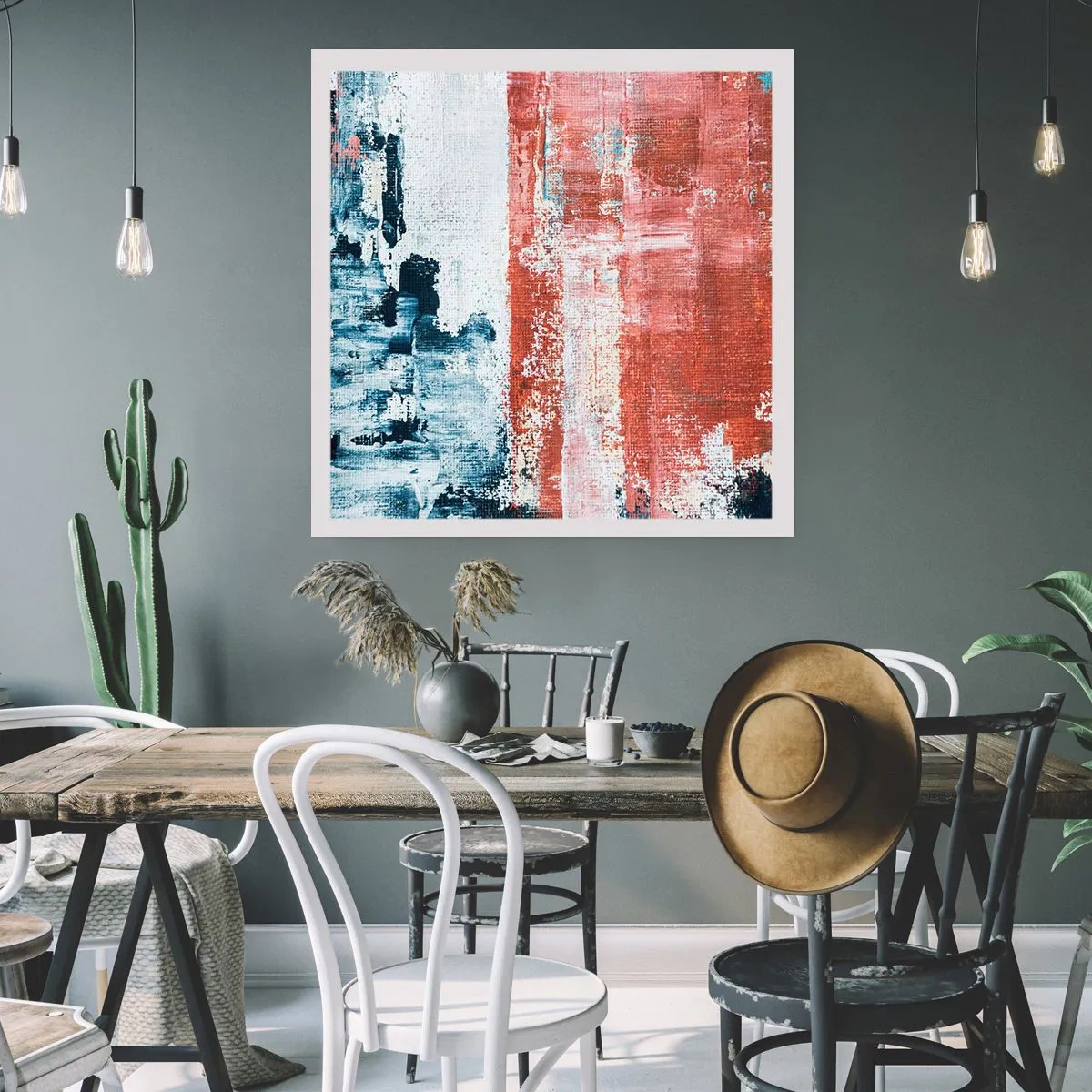 Poster - Abstract Fifty Fifty - 60x60 cm