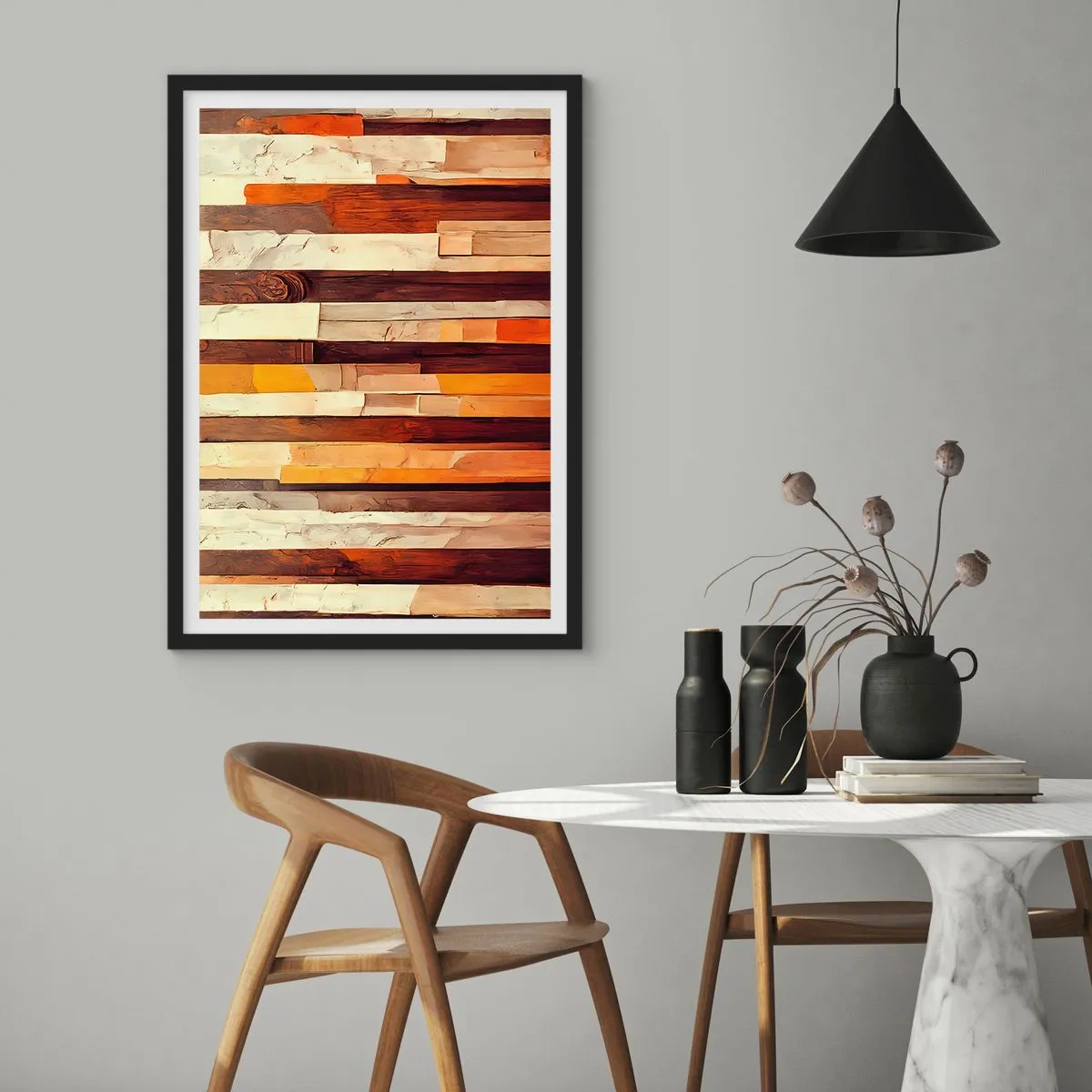Poster in black frame - Anthem of Forest Birds - 30x40 cm