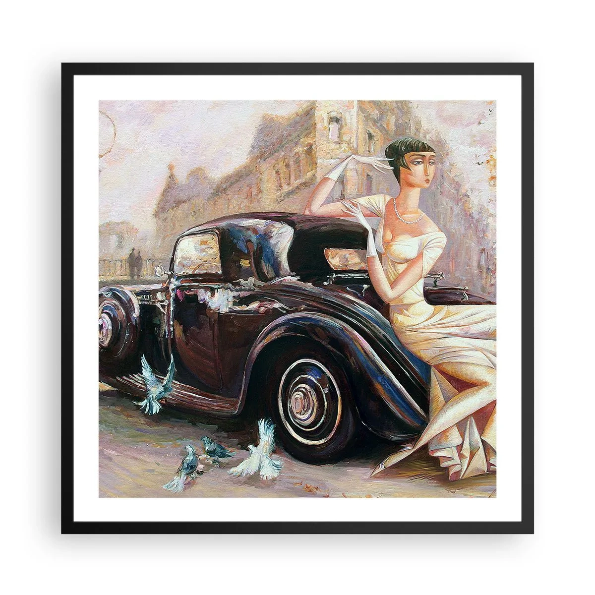 Poster in black frame - Elegance - Retro Style - 60x60 cm