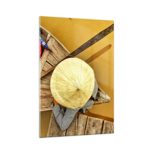 Glass picture - Life on a Yellow River - 80x120 cm