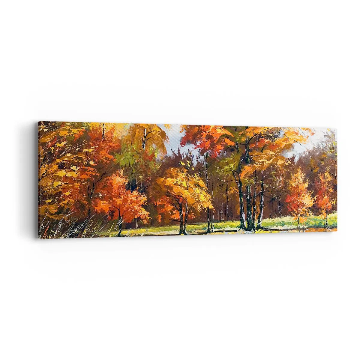 Canvas picture - Landscape in Gold and Brown - 90x30 cm