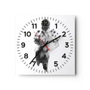 Wall clock - Clock on glass - She Passed by - 30x30 cm