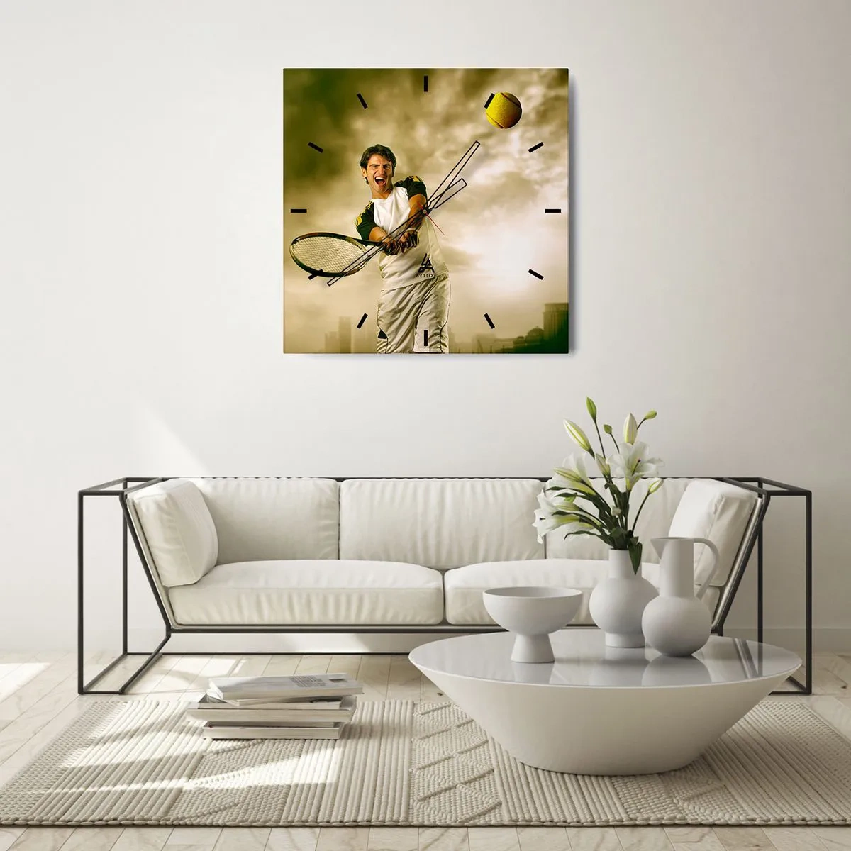 Wall clock - Clock on glass - Energy And Joy - 30x30 cm