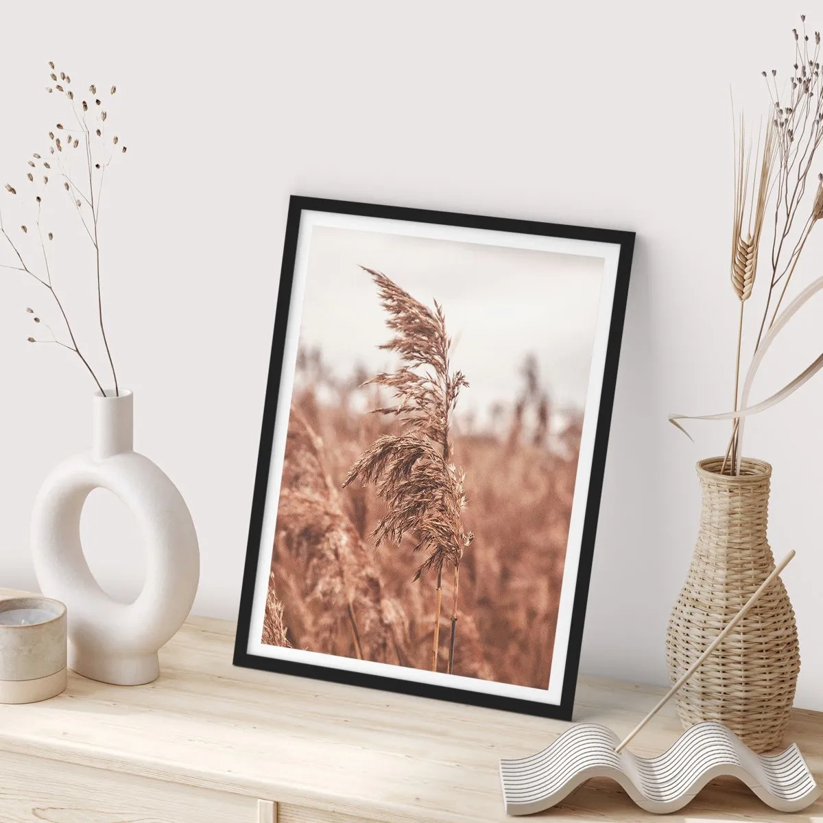 Poster in black frame - Autumn Has Arrived in the Fields - 61x91 cm