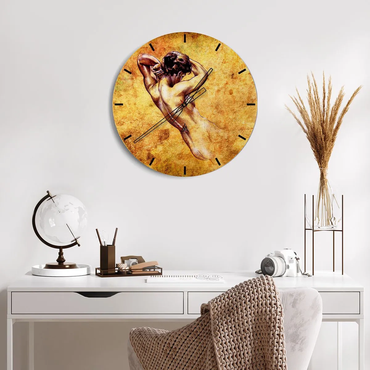 Wall clock - Clock on glass - Discovered but Still Mysterious - 40x40 cm