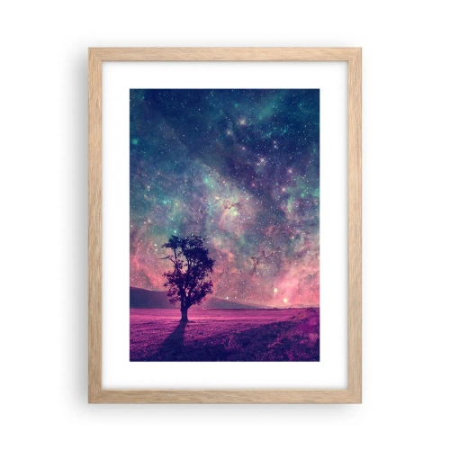 Poster in light oak frame - Under Magical Sky - 30x40 cm