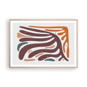 Poster in light oak frame - Radiant Organic Composition - 100x70 cm