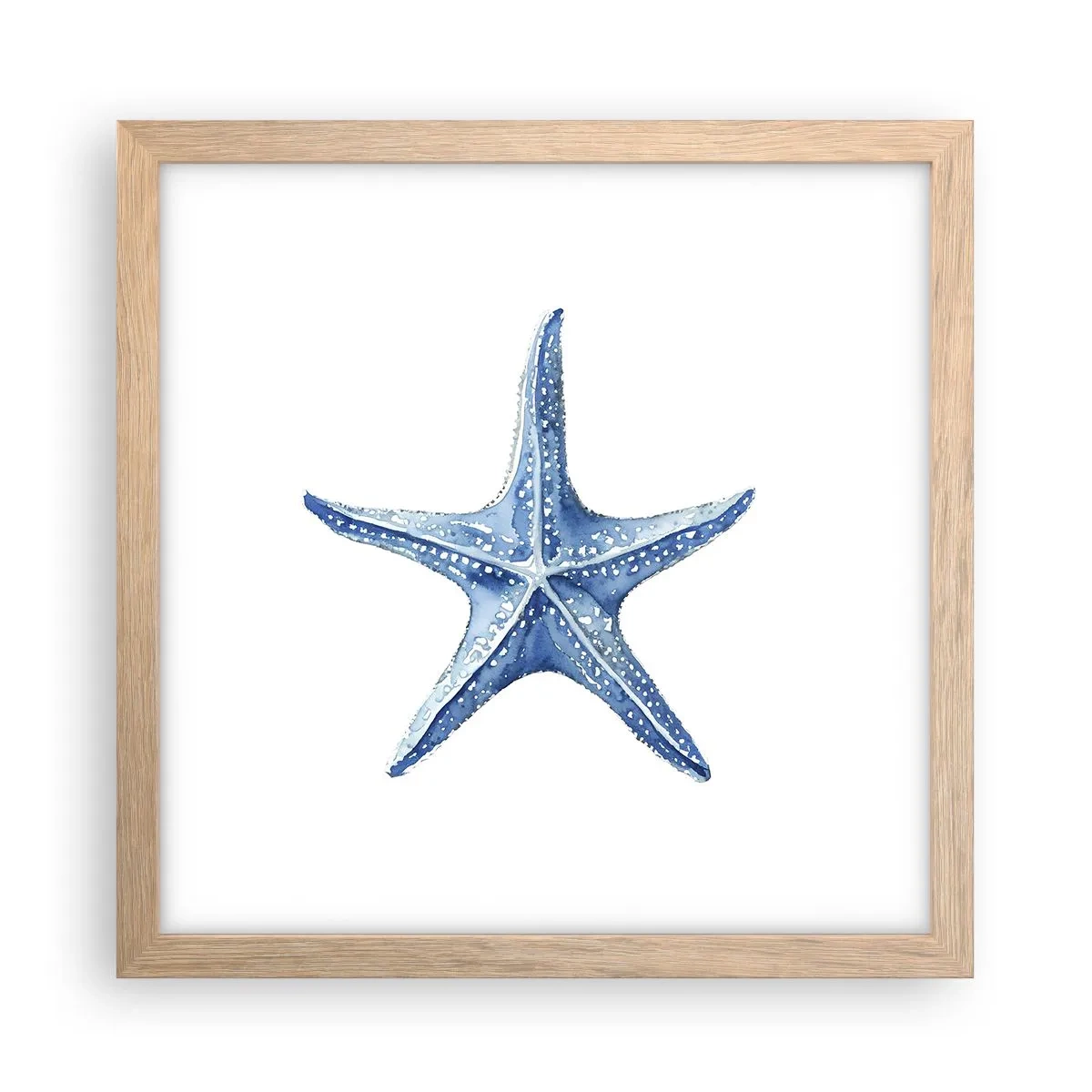Poster in light oak frame - Sea Star - 30x30 cm