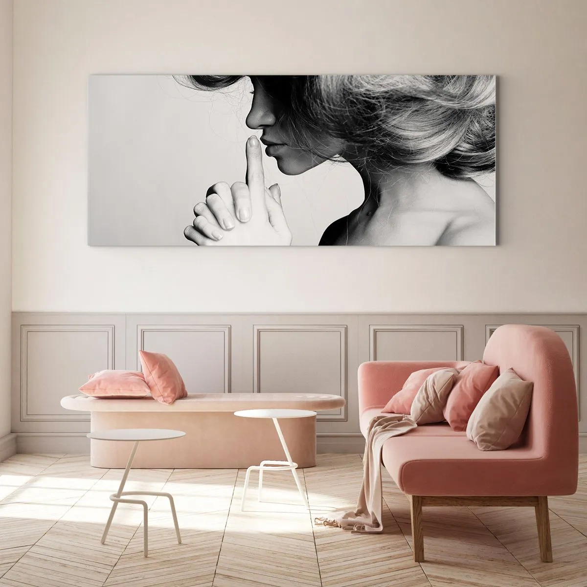 Glass picture - Listening to Herself - 100x40 cm