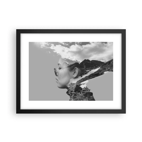 Poster in black frame - Cloudy Portrait - 40x30 cm