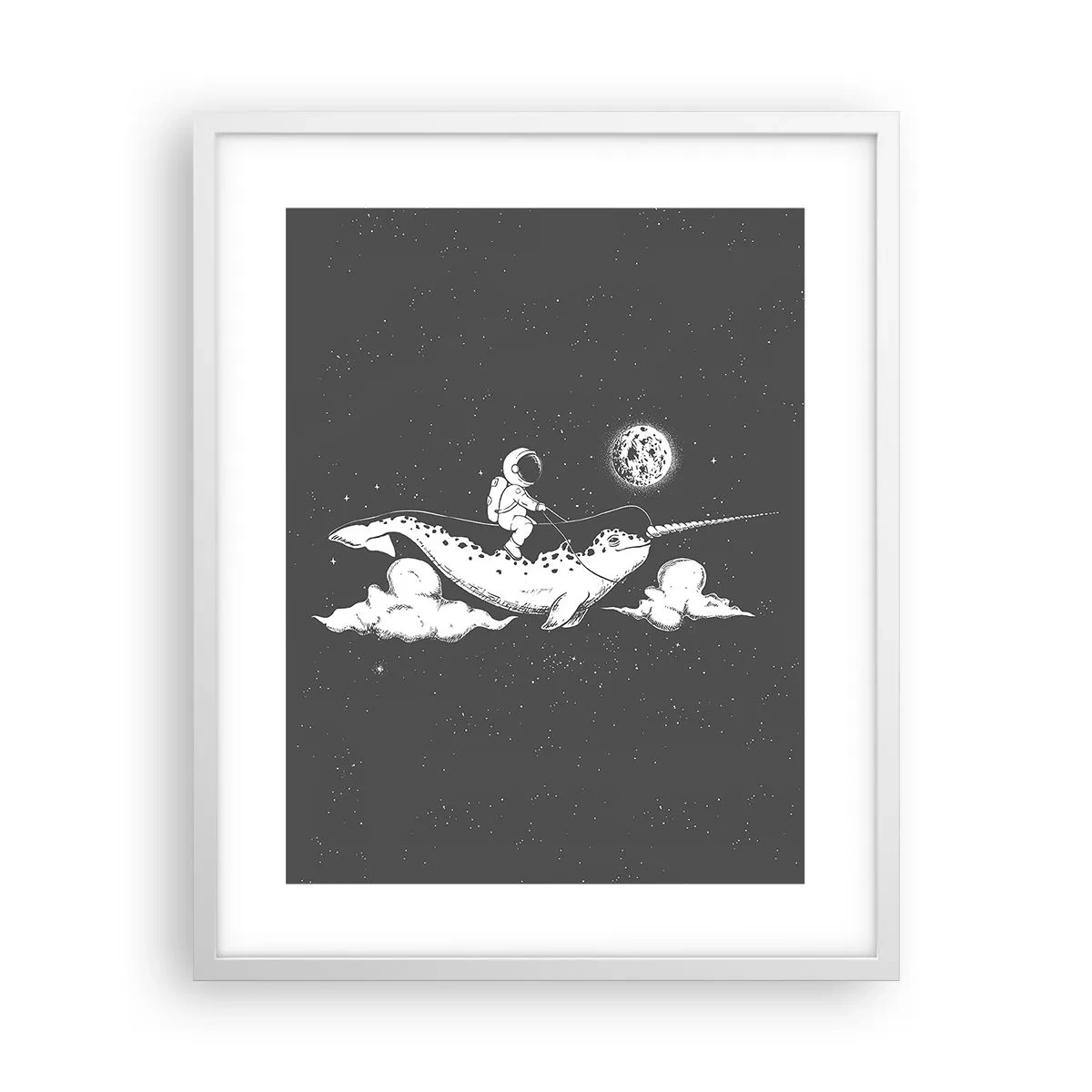 Poster in white frmae - Space Rider - 40x50 cm