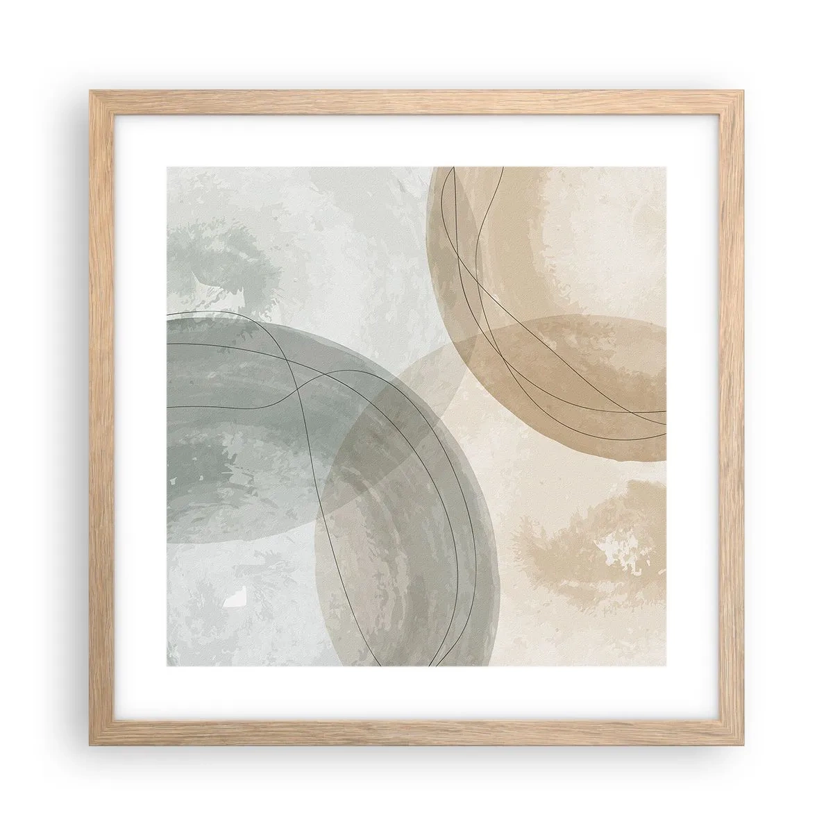 Poster in light oak frame - Permeation of Worlds - 40x40 cm