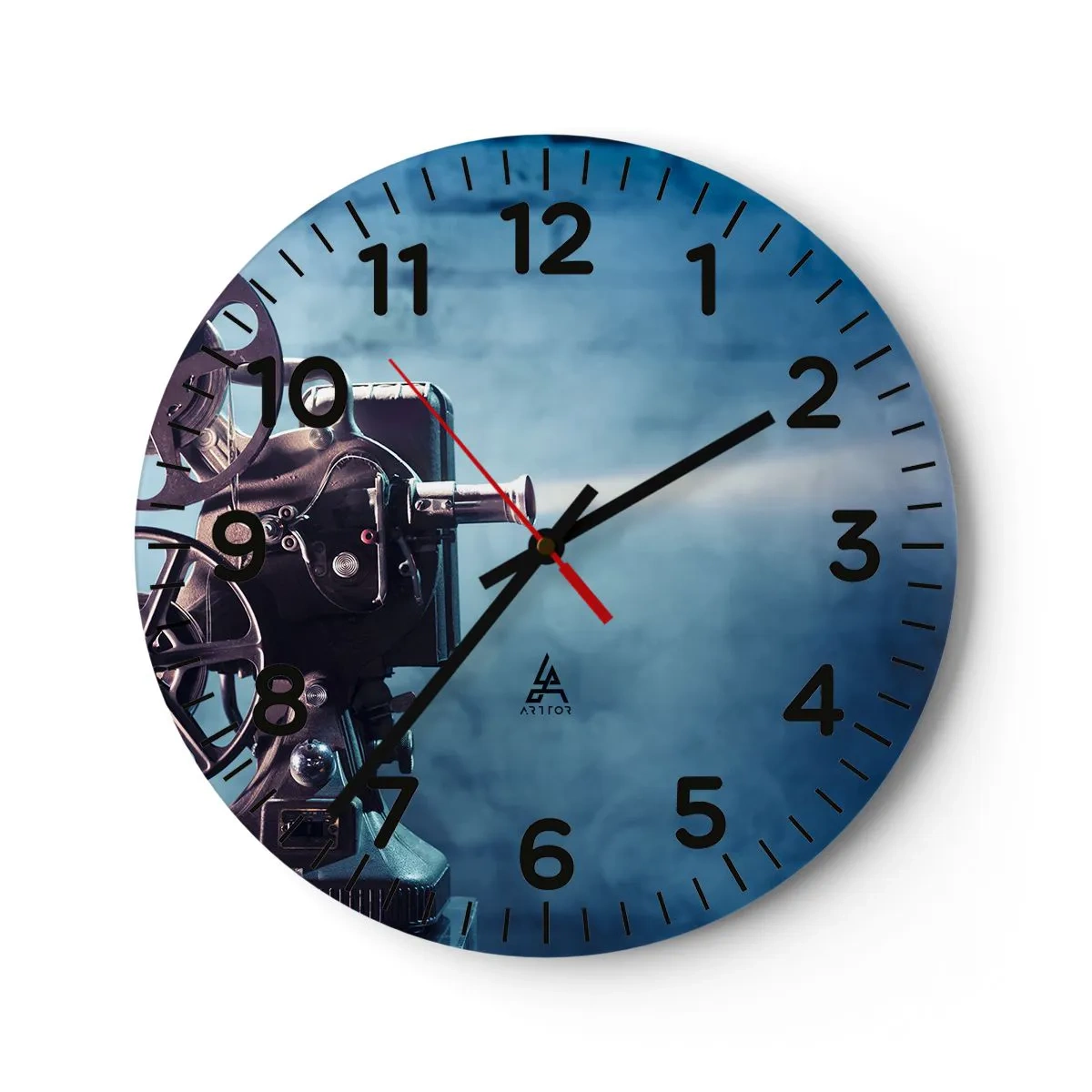 Wall clock - Clock on glass - Once Upon a Time at the Cinema - 30x30 cm
