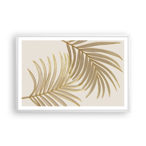 Poster in white frmae - Golden Palm! - 91x61 cm