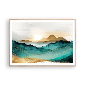 Poster in light oak frame - On the Verge of Abstract - Landscape - 100x70 cm