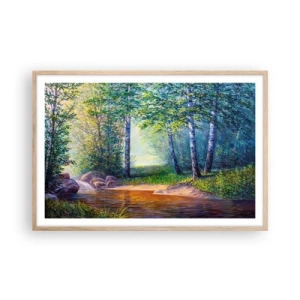 Poster in light oak frame - Idyllic Scenery - 91x61 cm