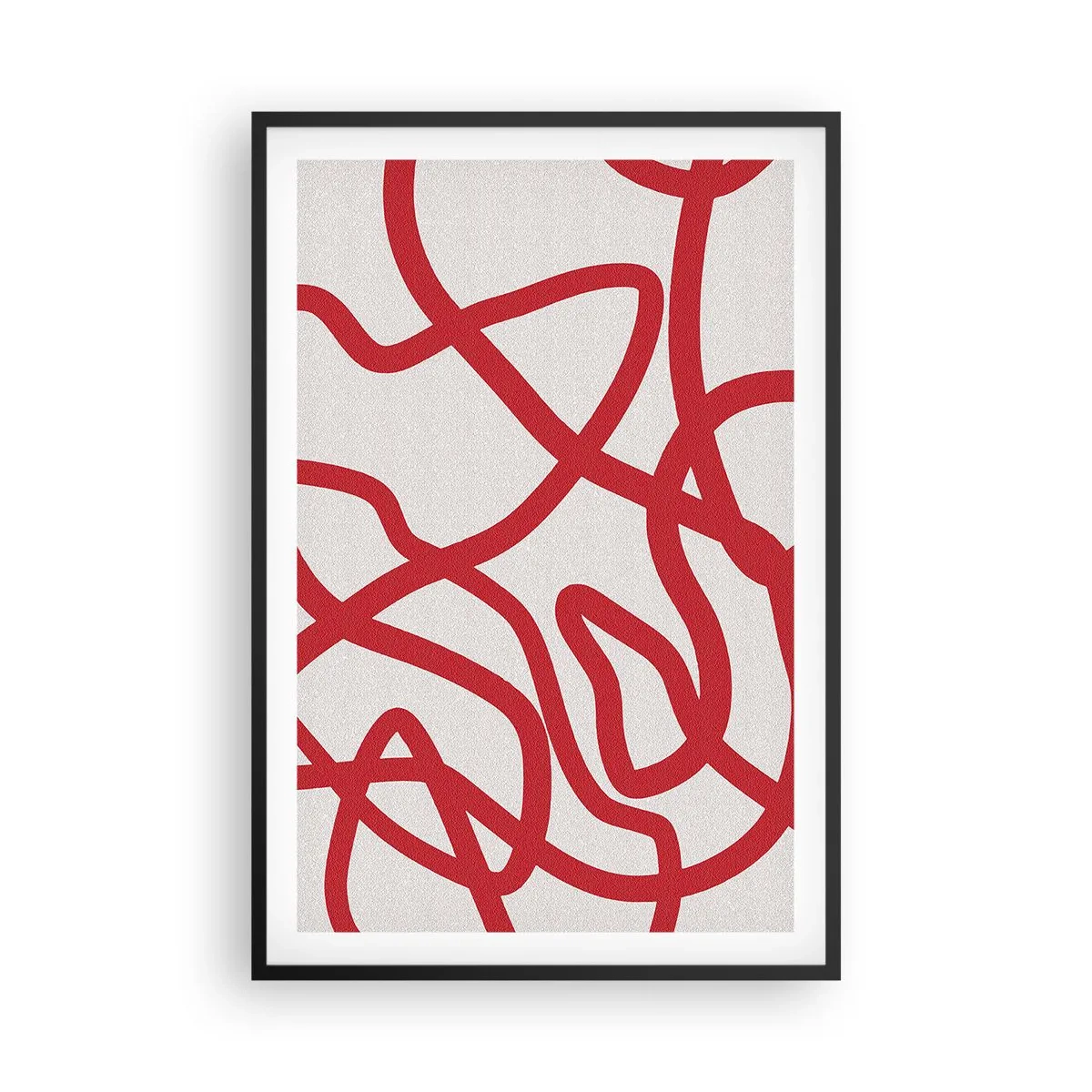 Poster in black frame - Red on White - 61x91 cm