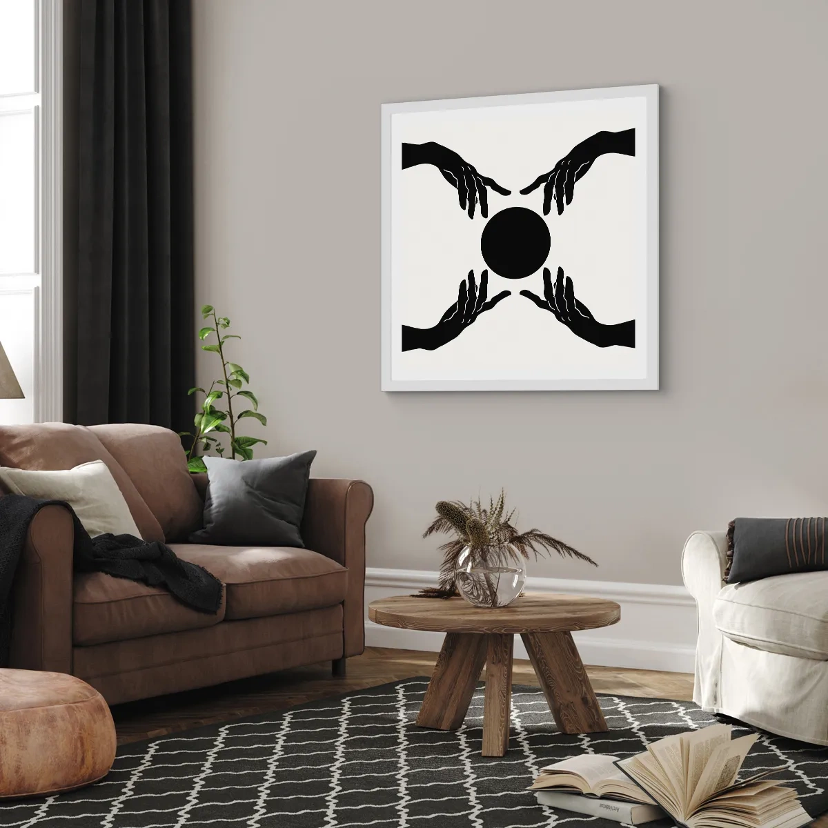 Poster in white frmae - Secret Sign - 30x30 cm