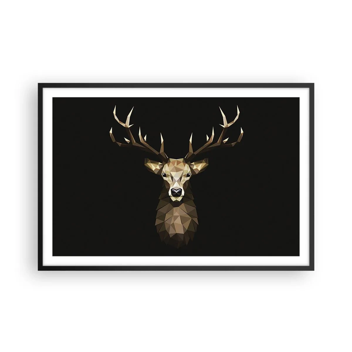 Poster in black frame - Cubist Deer - 91x61 cm