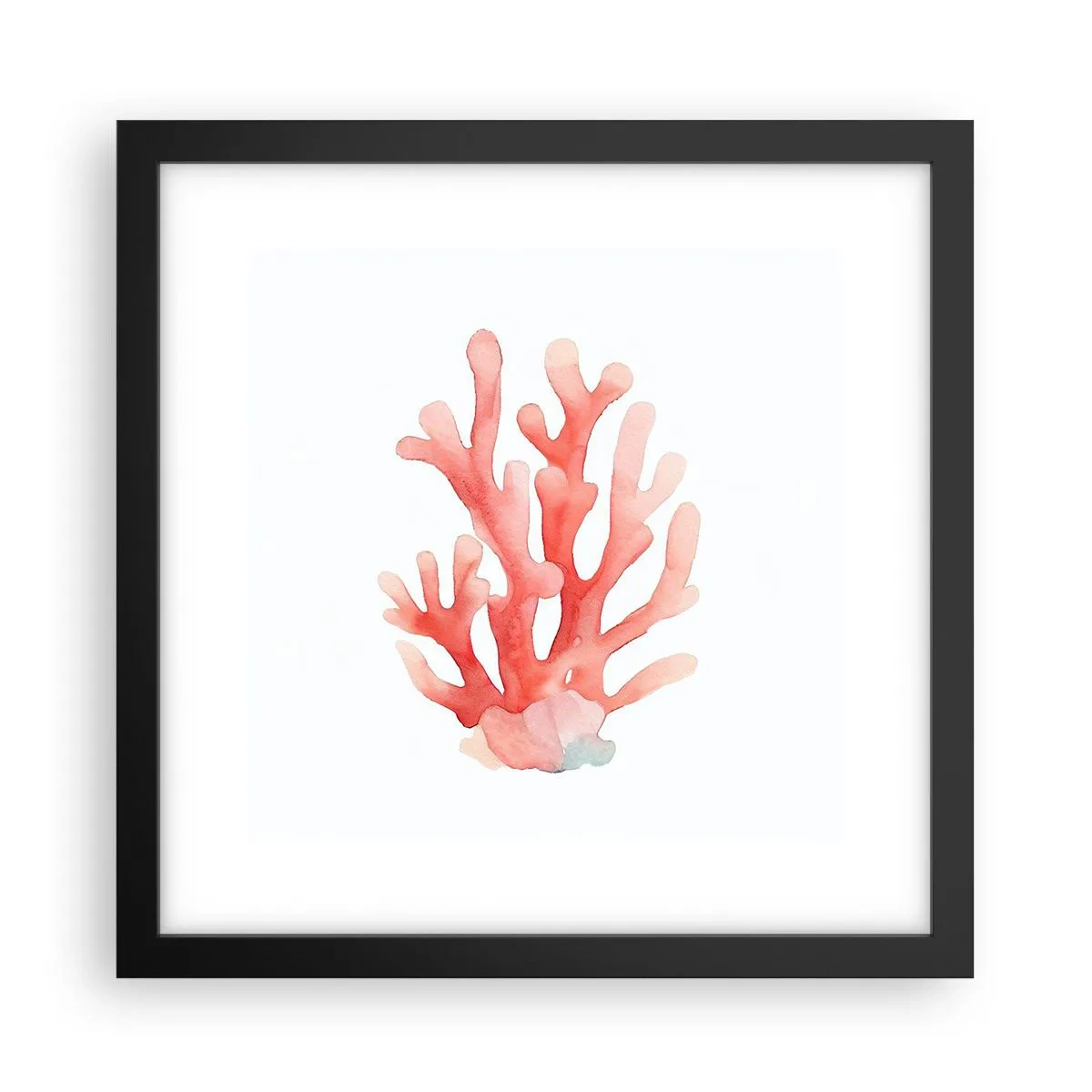 Poster in black frame - Coral Colour Colars - 30x30 cm