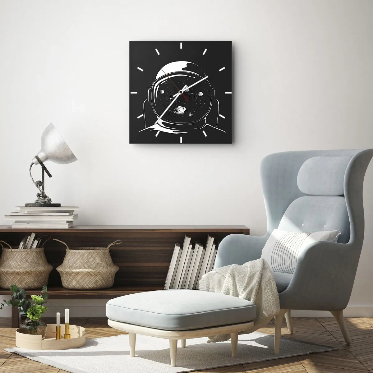 Wall clock - Clock on glass - Quite a View - 30x30 cm
