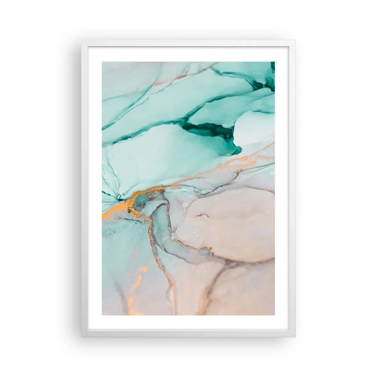 Poster in white frmae - Dance of Shapes and Colours - 50x70 cm