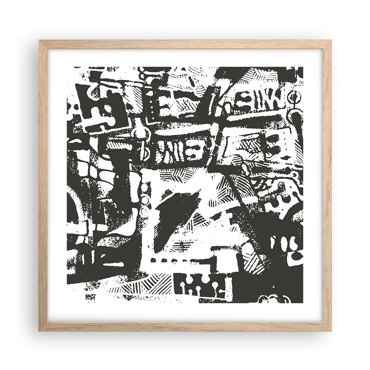 Poster in light oak frame - Order or Chaos? - 50x50 cm
