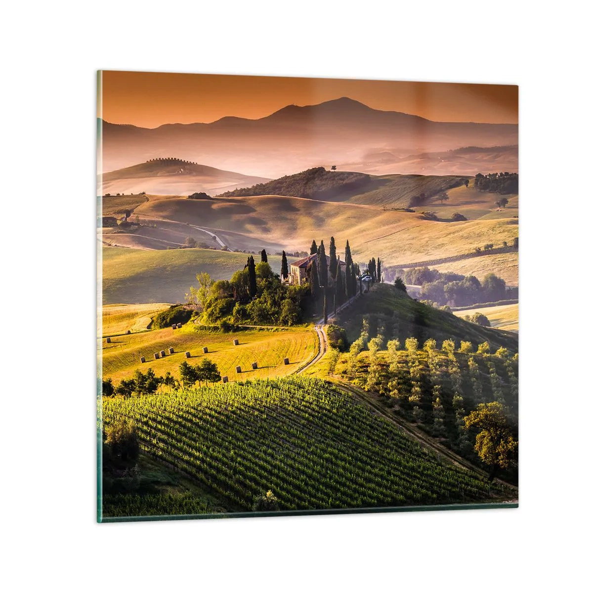 Glass picture - Arcadia - Tuscan Landscape - 70x70 cm