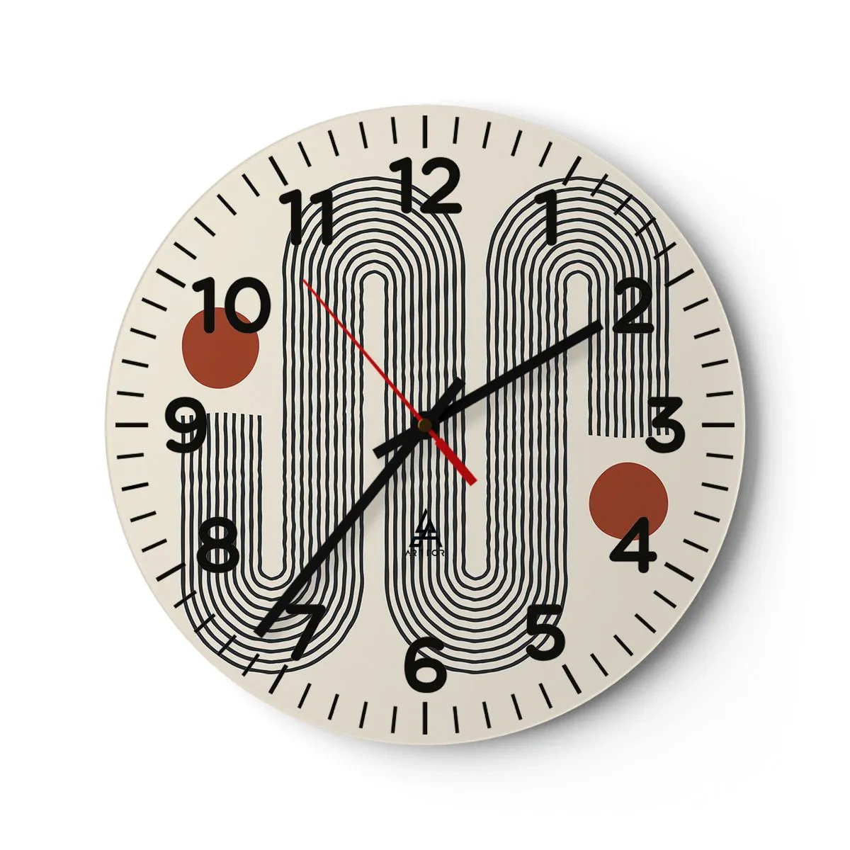 Wall clock - Clock on glass - From Beginning till the End - 40x40 cm