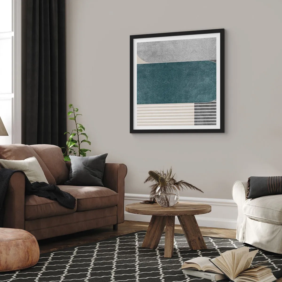 Poster in black frame - Levelled Composition - 60x60 cm