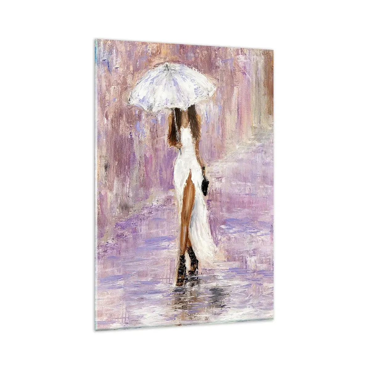 Glass picture - In Liliac Rain - 80x120 cm