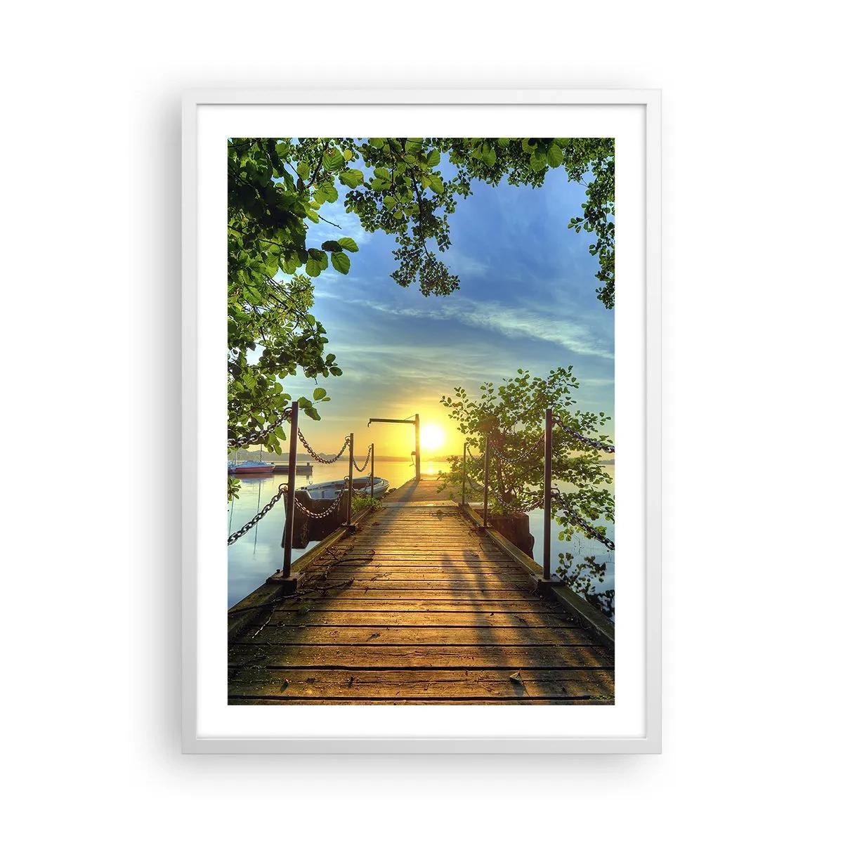 Poster in white frmae - Sunset by the Water - 50x70 cm