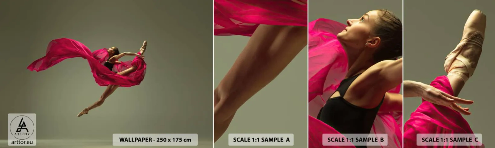 Photo Wallpaper Sample Standard Eco - Dancing Flame - Dancer, Ballerina, Ballet - 100x30 cm