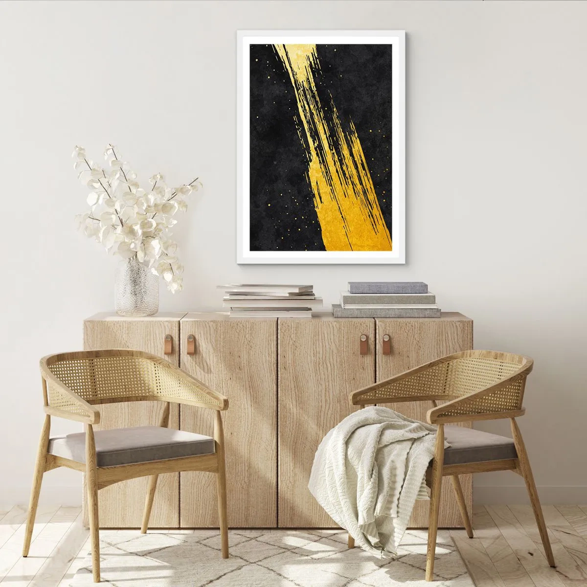 Poster in white frmae - Jump to the Outer Space - 50x70 cm