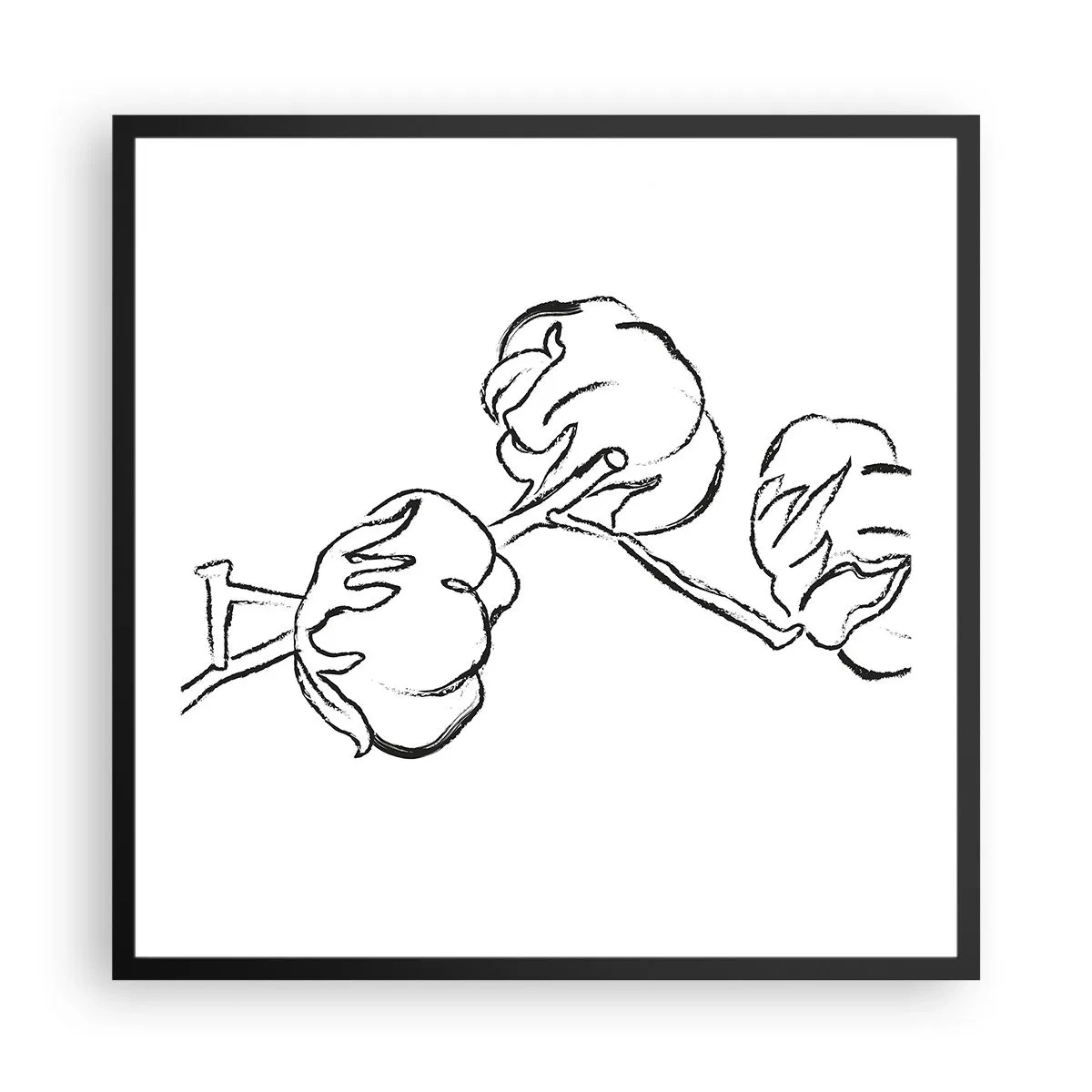 Poster in black frame - Cotton Fluff - 60x60 cm
