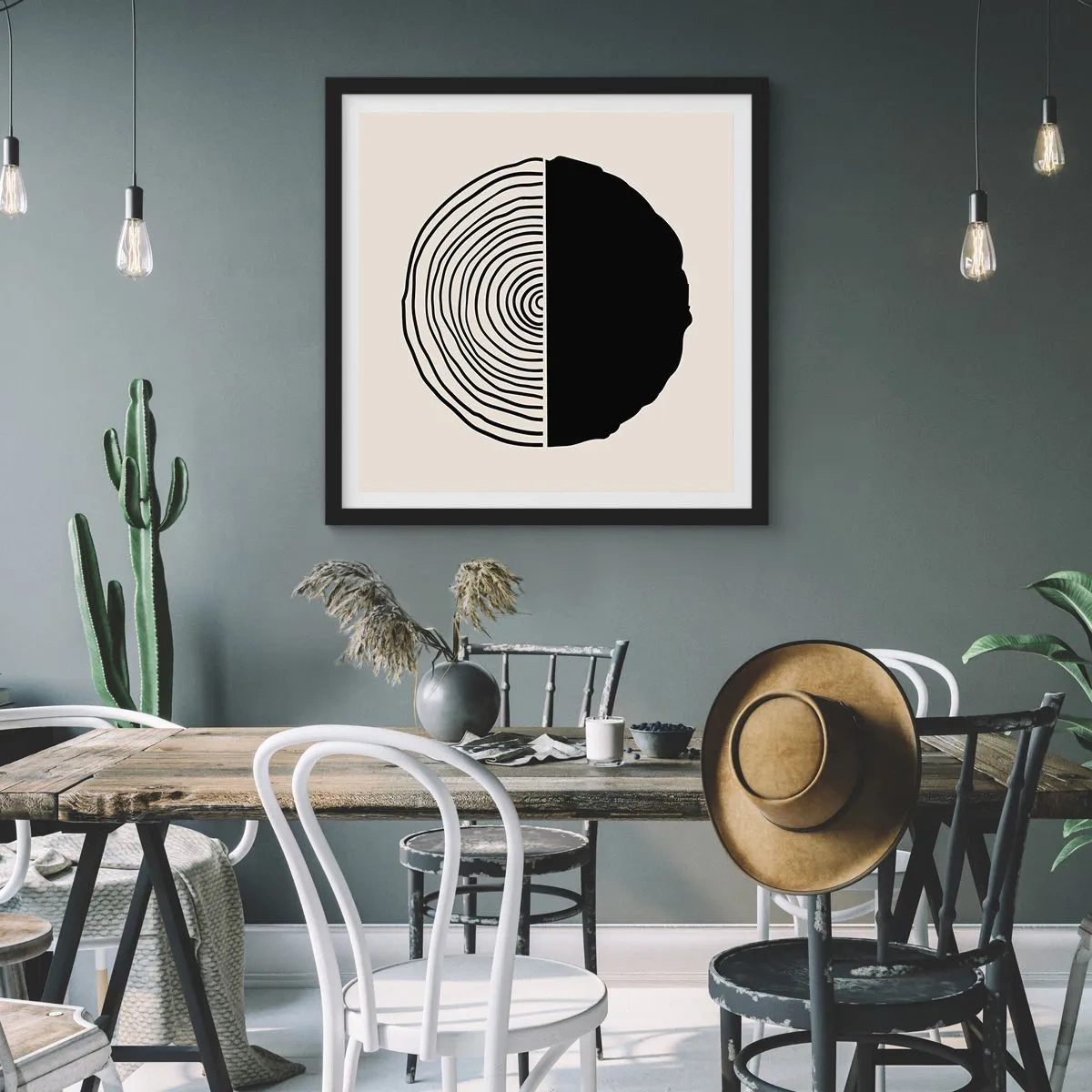 Poster in black frame - Half-half - 40x40 cm