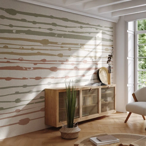 Photo Wallpaper Premium Sand - Musical Colour Notation - Minimalism, Pastel, Piece - 250x175 cm