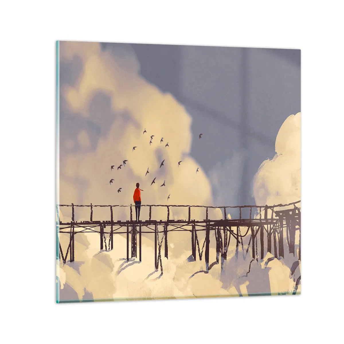 Glass picture - Blue Longing - 40x40 cm