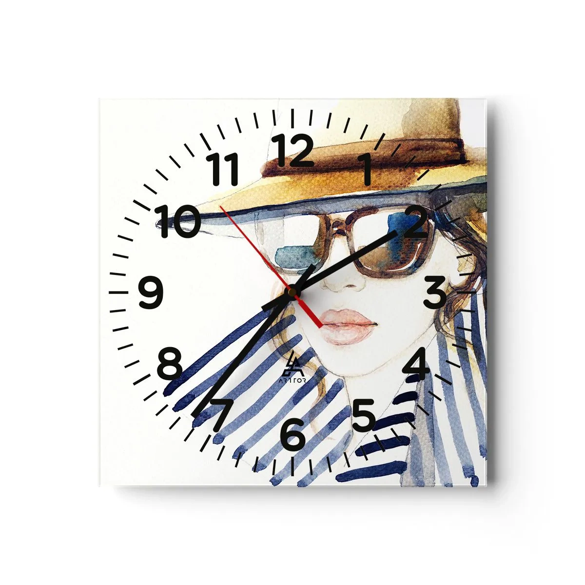 Wall clock - Clock on glass - Welcome to Florida! - 30x30 cm