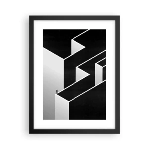Poster in black frame - Solitude at the Top - 30x40 cm