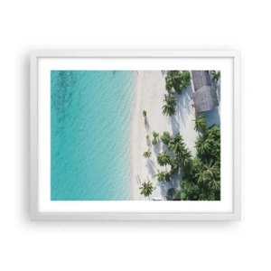 Poster in white frmae - Holidays in Paradise - 50x40 cm