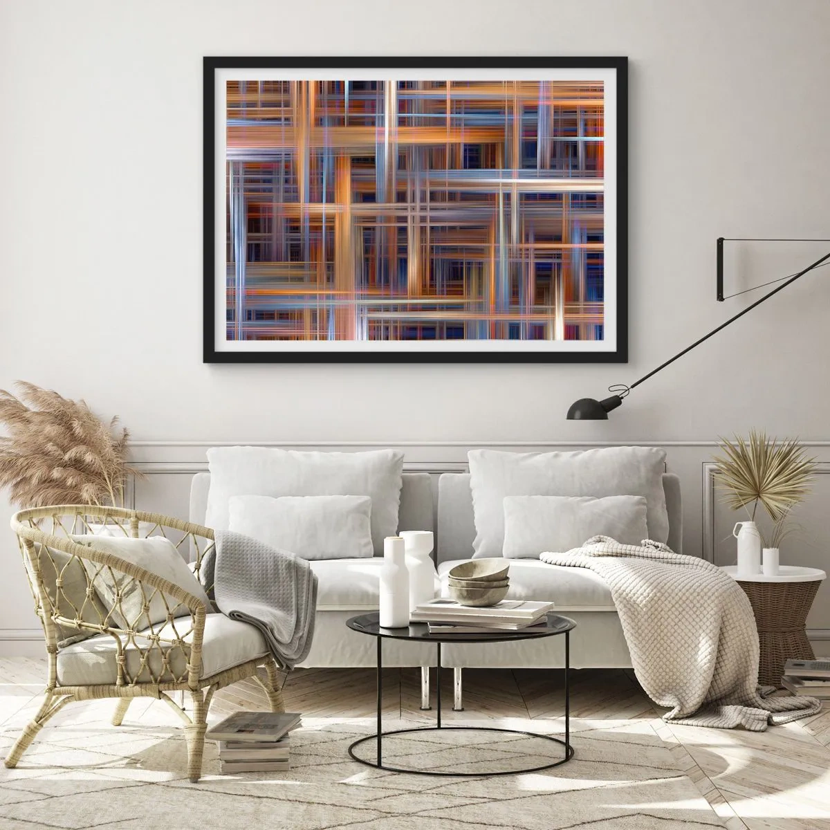 Poster in black frame - Light Woven - 40x30 cm