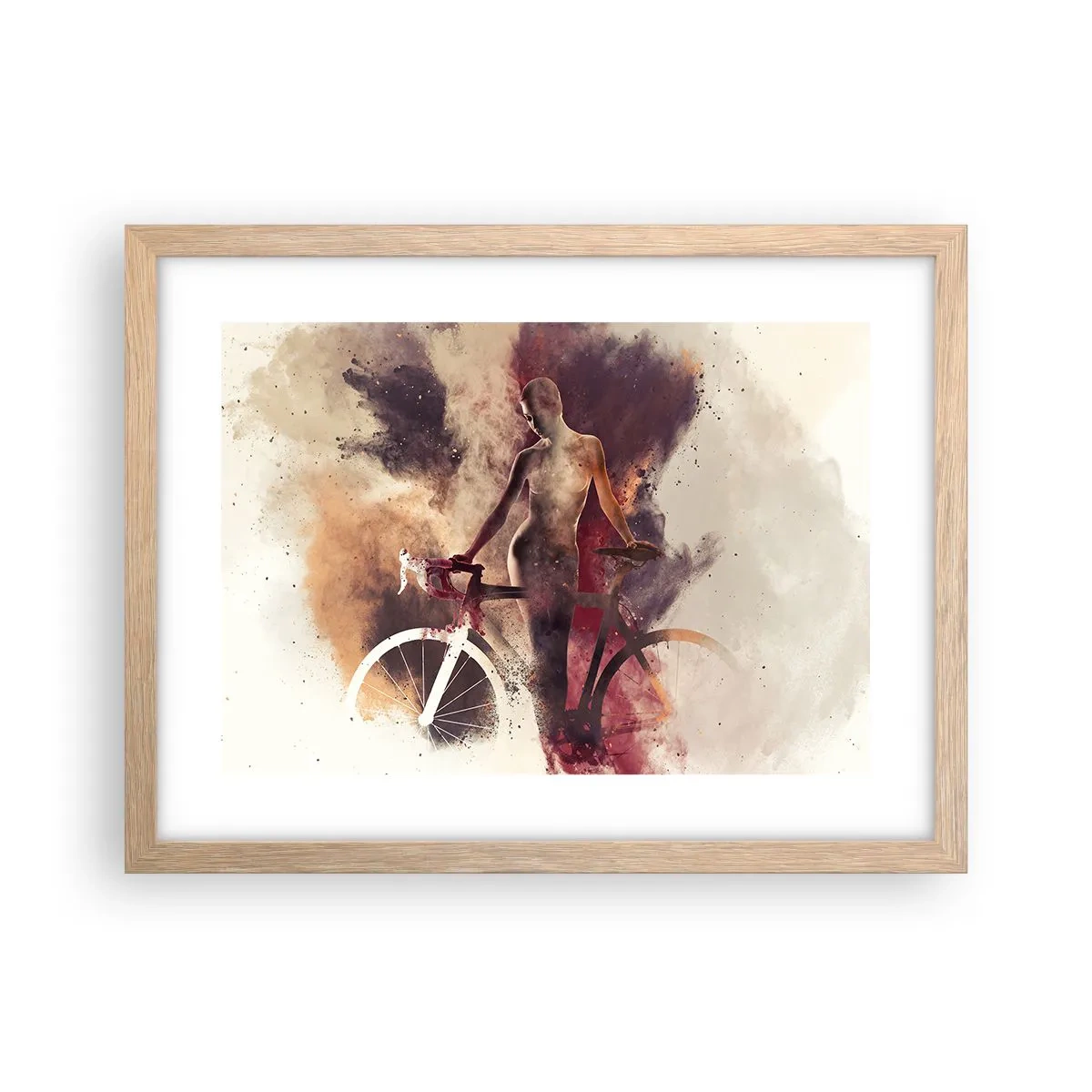 Poster in light oak frame - Marble Sculpted Biker's Soul - 40x30 cm