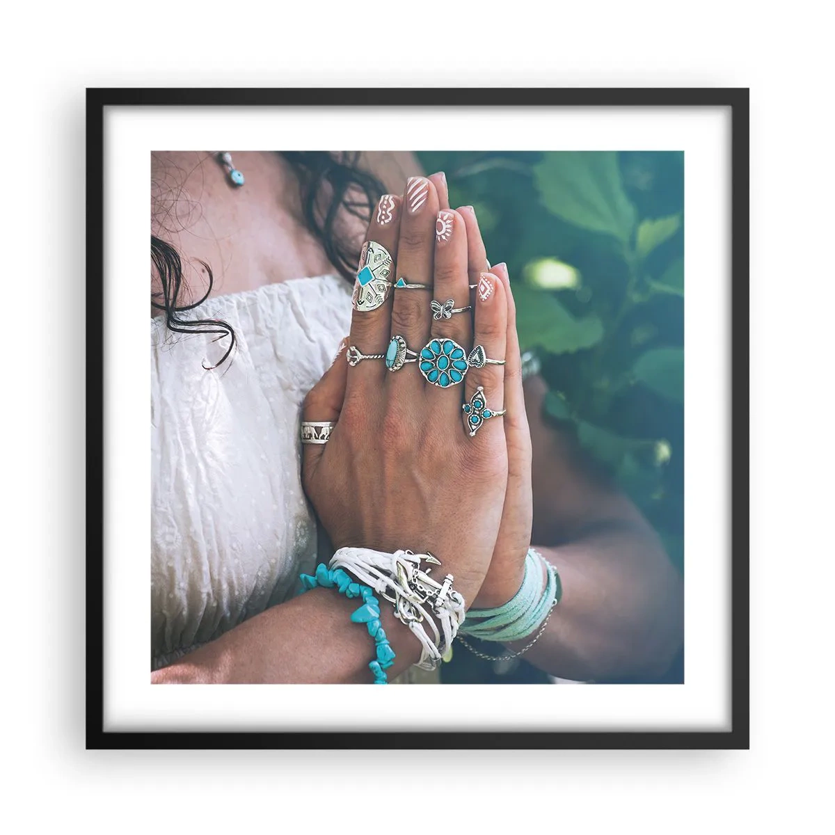 Poster in black frame - Welcome to the Centre of Wellbeing - 50x50 cm