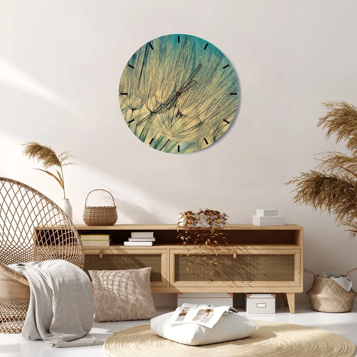 Wall clock - Clock on glass - Waiting for the Wind - 40x40 cm
